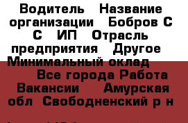 Водитель › Название организации ­ Бобров С.С., ИП › Отрасль предприятия ­ Другое › Минимальный оклад ­ 25 000 - Все города Работа » Вакансии   . Амурская обл.,Свободненский р-н